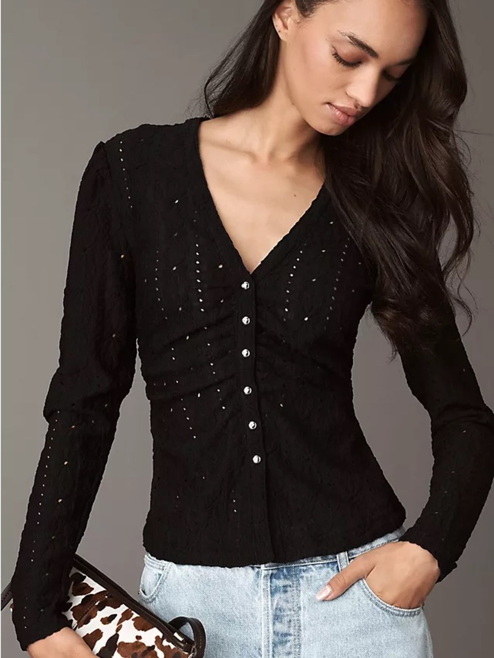 Nwot Maeve textured eyelet top